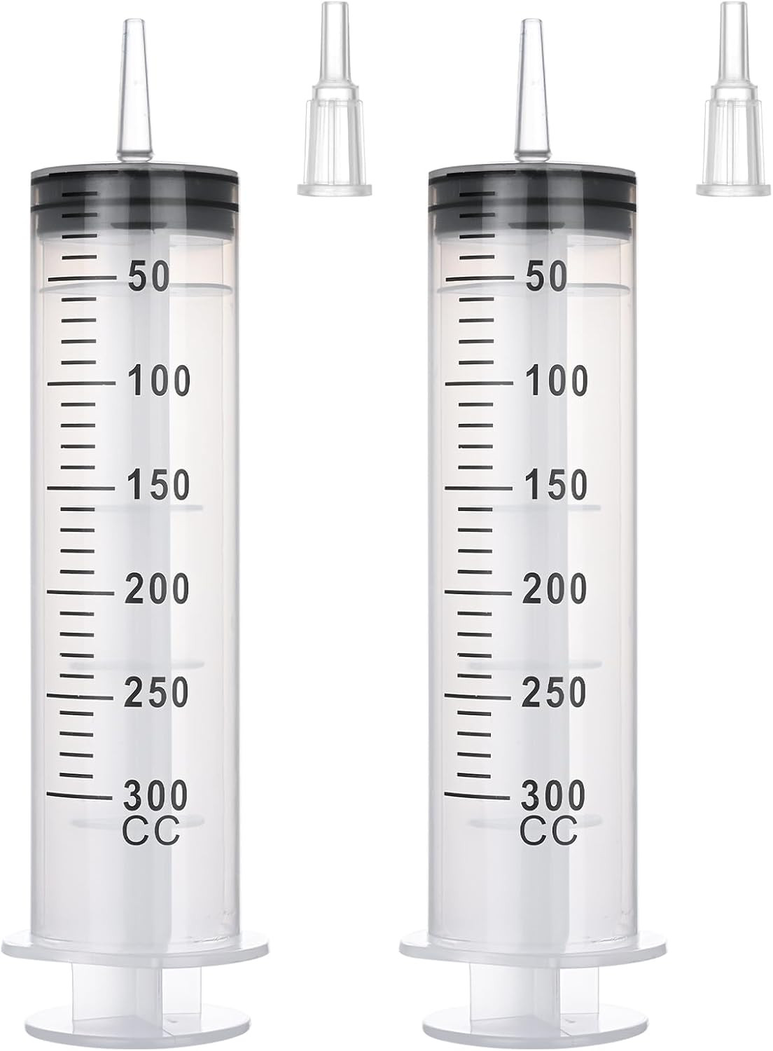 300ml Syringes without Needle for Liquid, Large Plastic Syringe with Adapter for