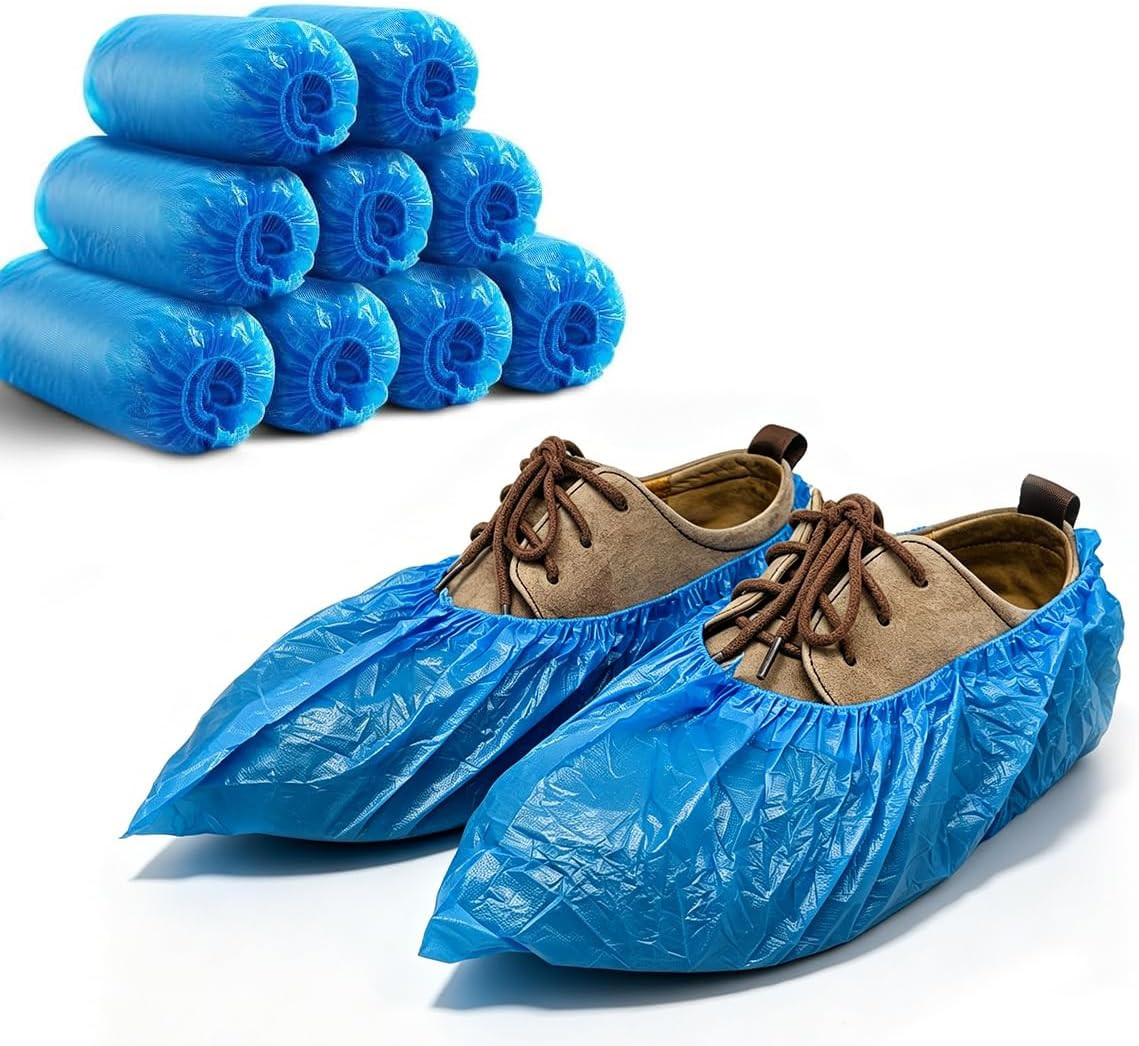 Disposable Shoe Cover Durable Waterproof Booties Indoor Protective 100 Pack Blue
