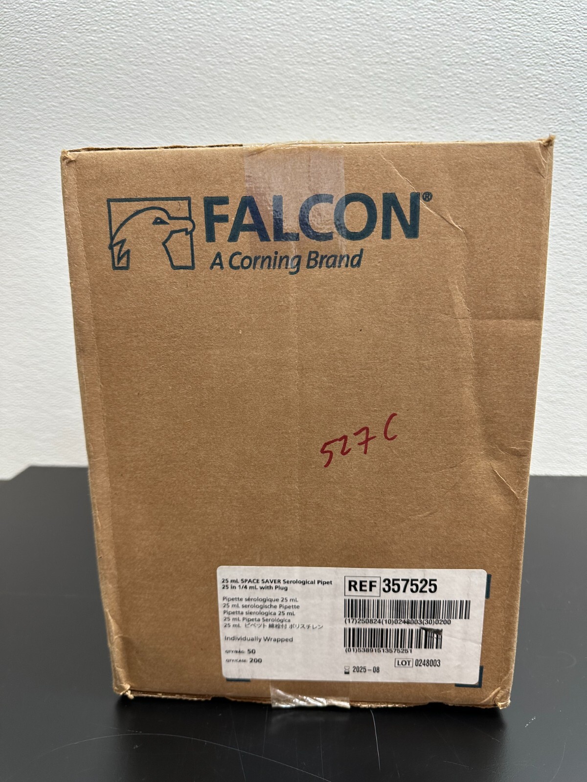 Corning Falcon REF 357525 25 mL Serological Pipet Space Saver 0.25 Case