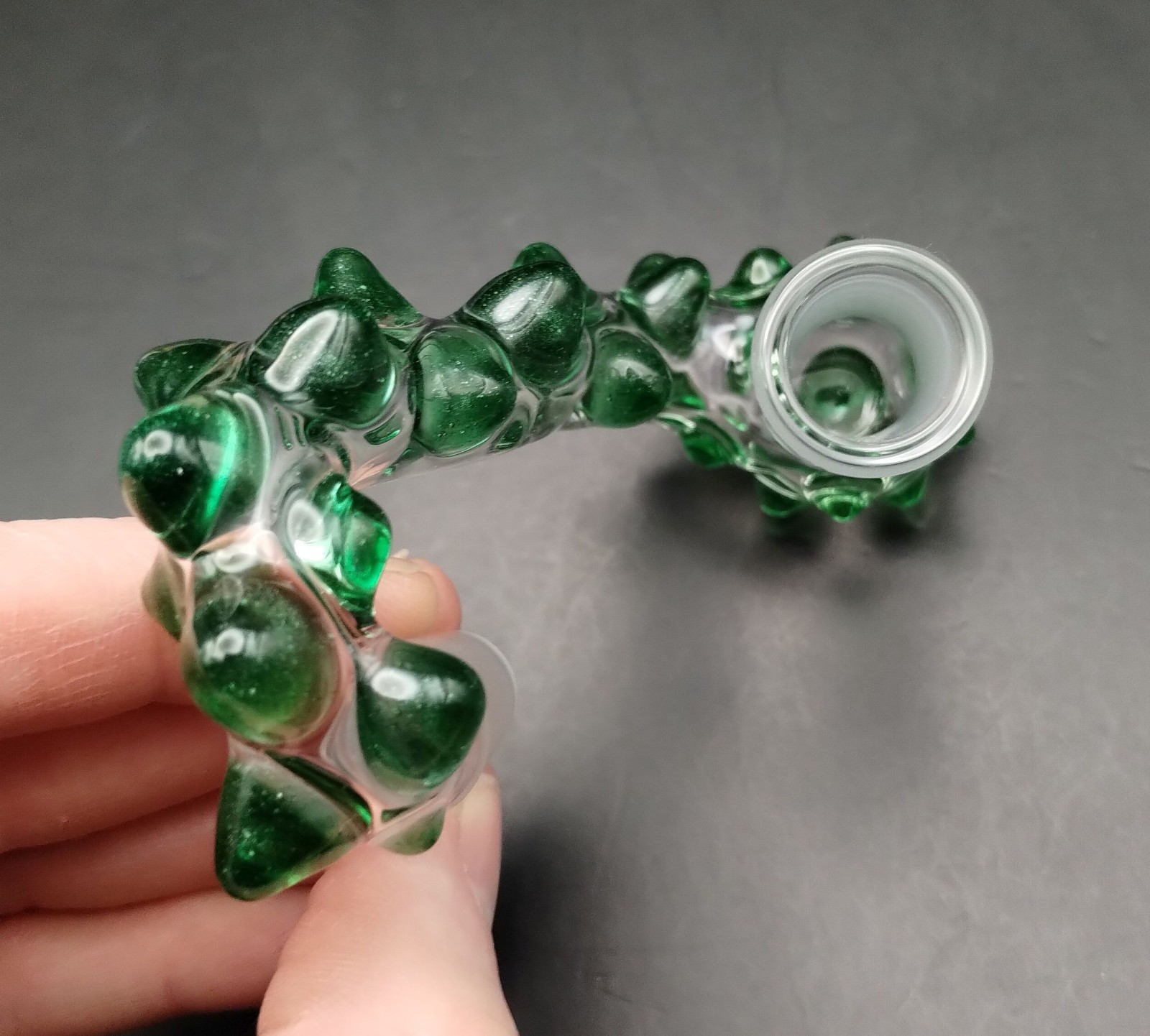 14mm Sparkle Green Glass Drop Down Attachment Adapter