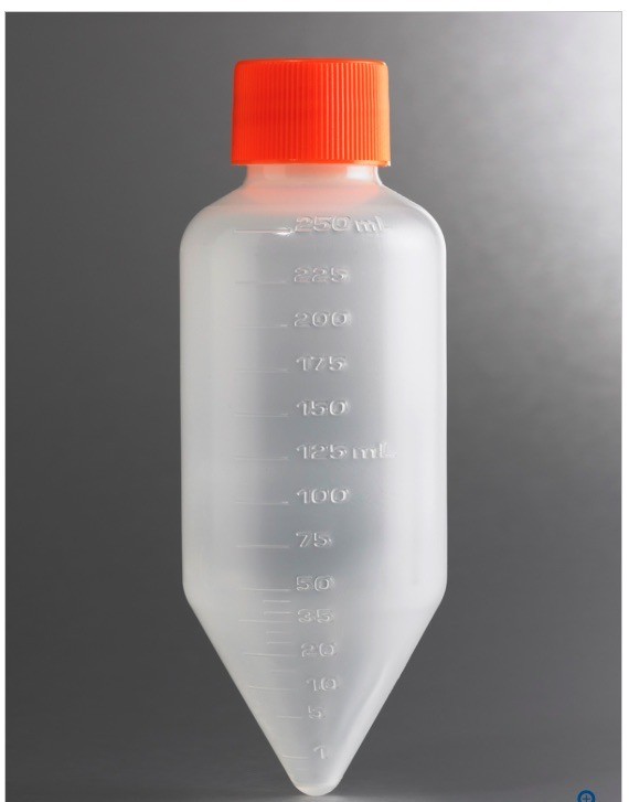 (102) CORNING 250mL PP Graduated Centrifuge Tubes w/Plug Seal Cap Sterile 430776
