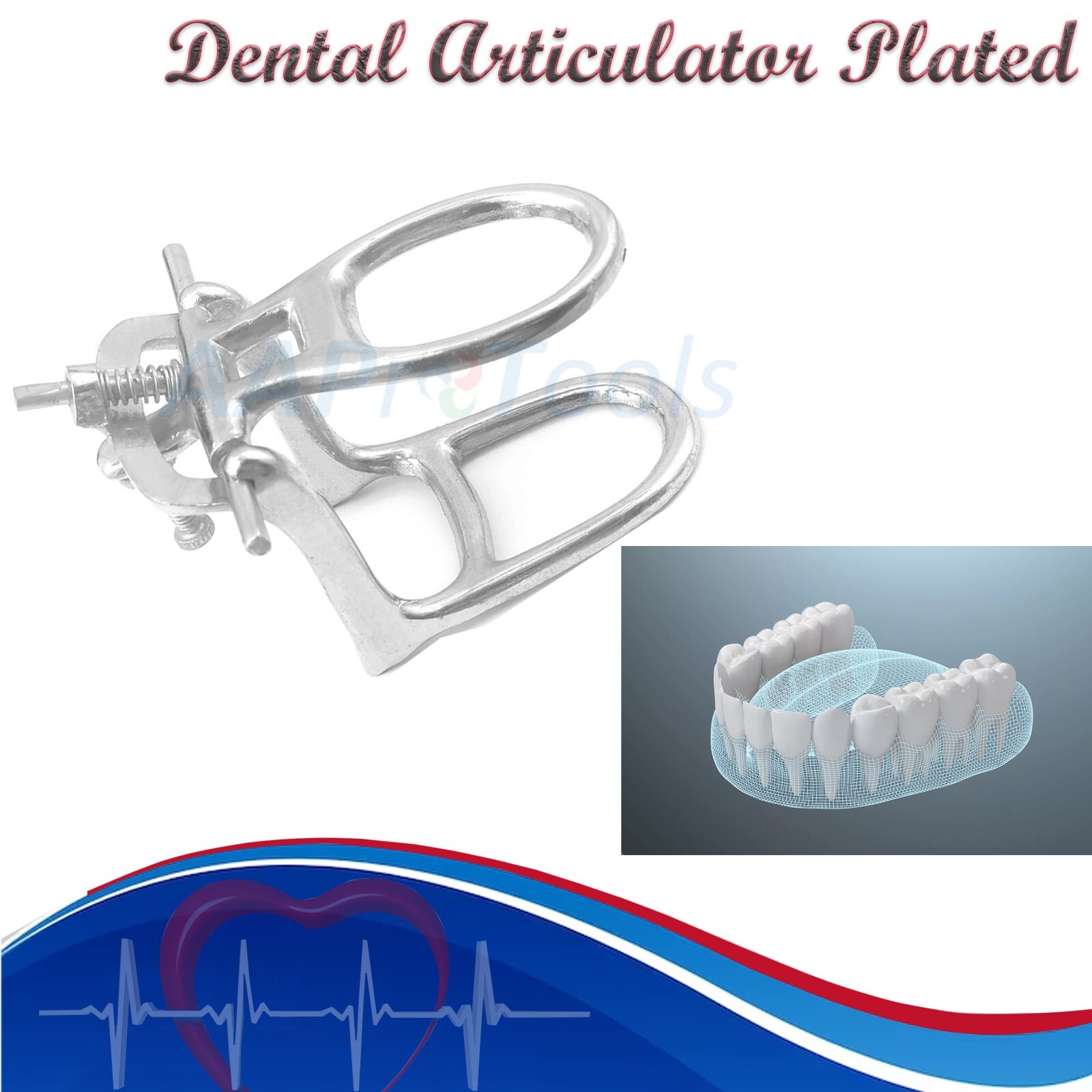 Dental Lab Articulator Chrome Plated HIGH Arch Denture Adjustable Device DN-2172