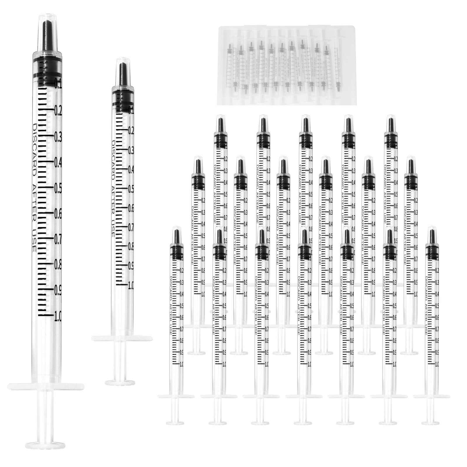 20 Pack 1ml Syringe 1cc Plastic Measuring Liquid Pet Feeding No Needle Non-Steri