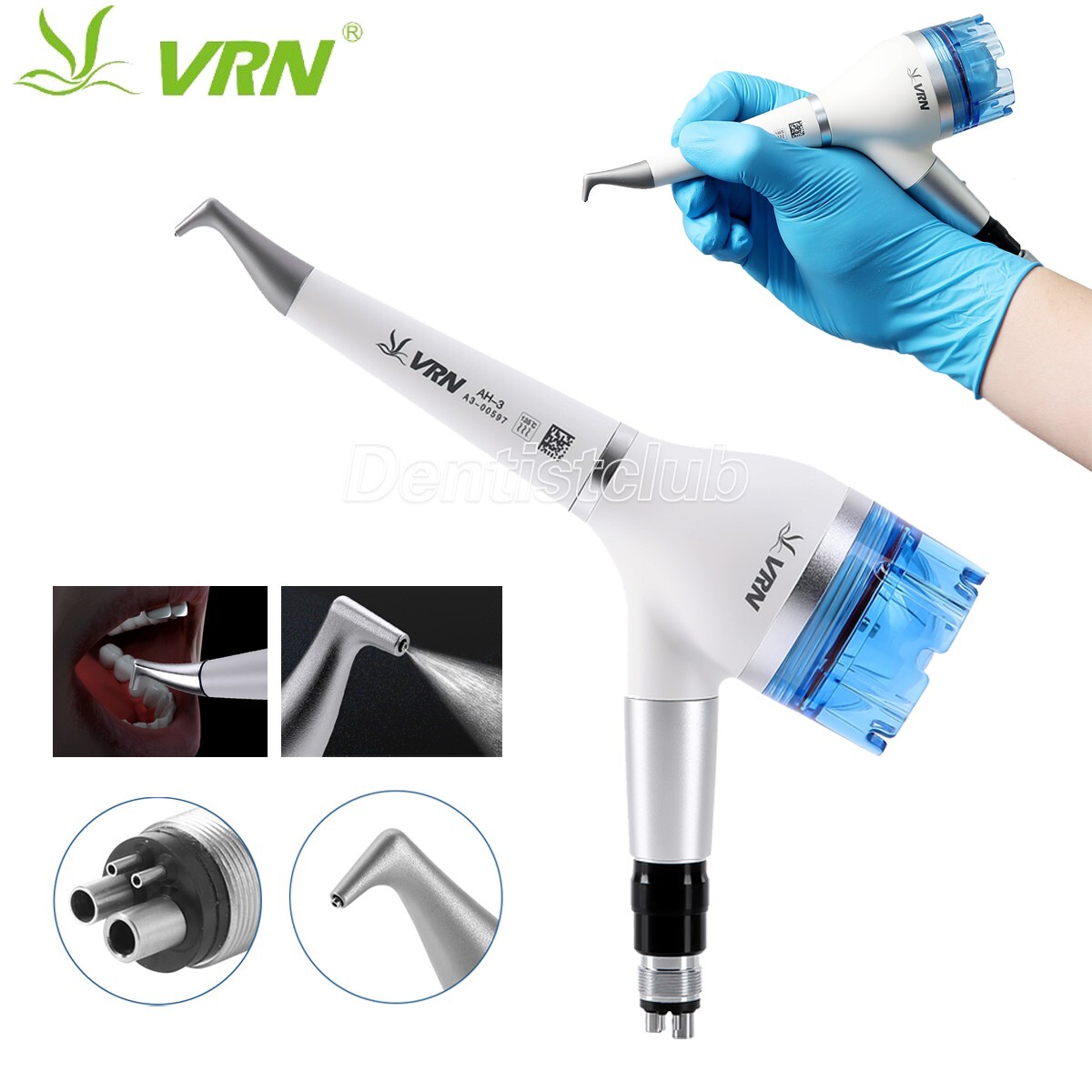 VRN Dental Air Flow Teeth Polishing Polisher Hygiene Prophy Handpiece 4 Holes