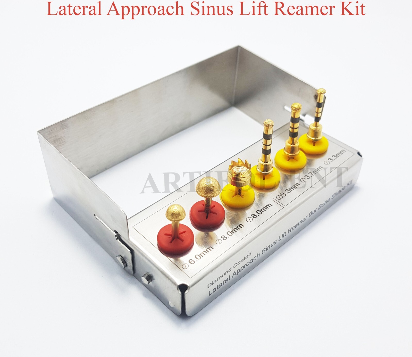 Dental Lateral Approach Sinus Lift Drills Kit Reamers Bur Membran Diamond Coated
