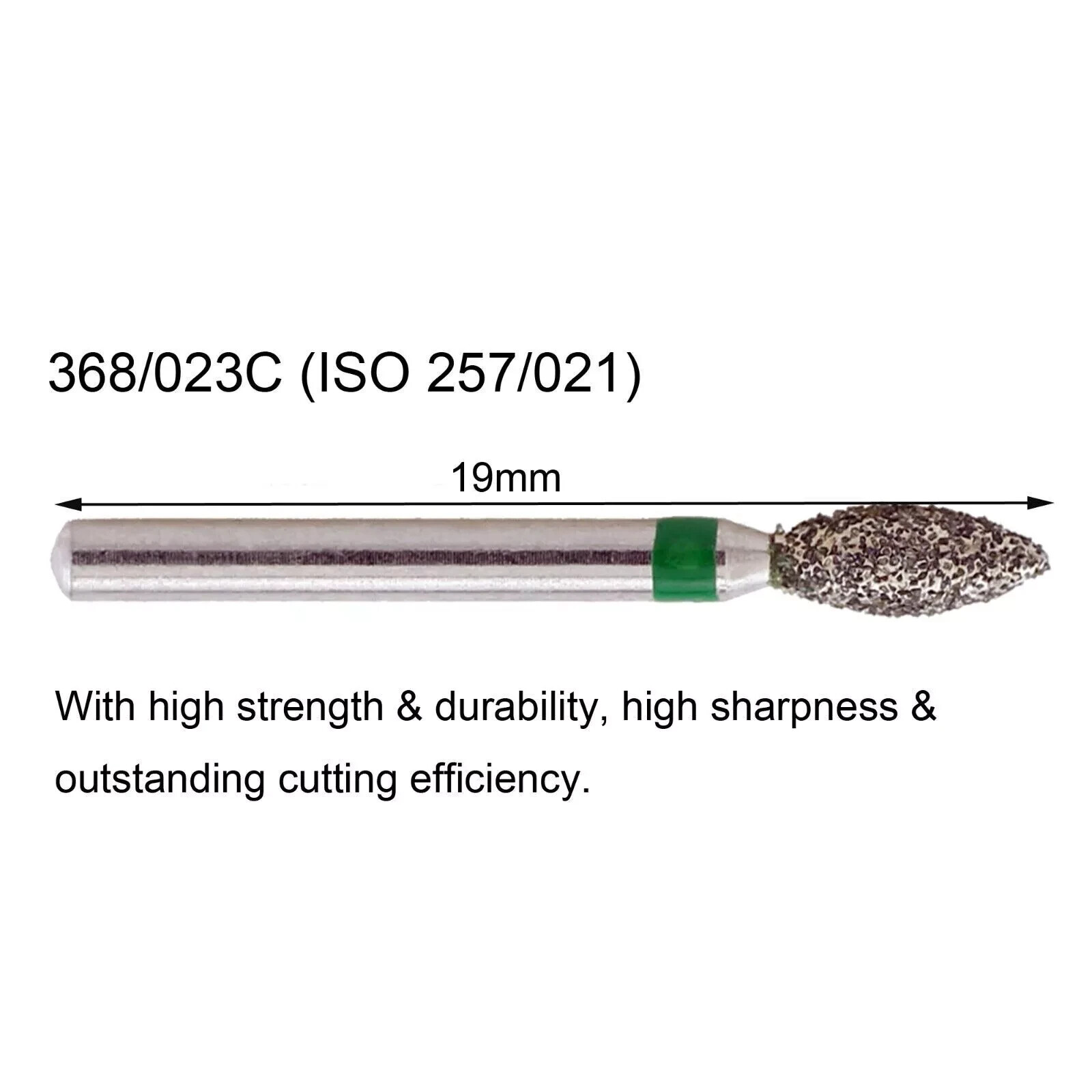 10Pcs Dental Pointed Football Taper Coarse Grit Diamond Bur FG Burr Modify Round
