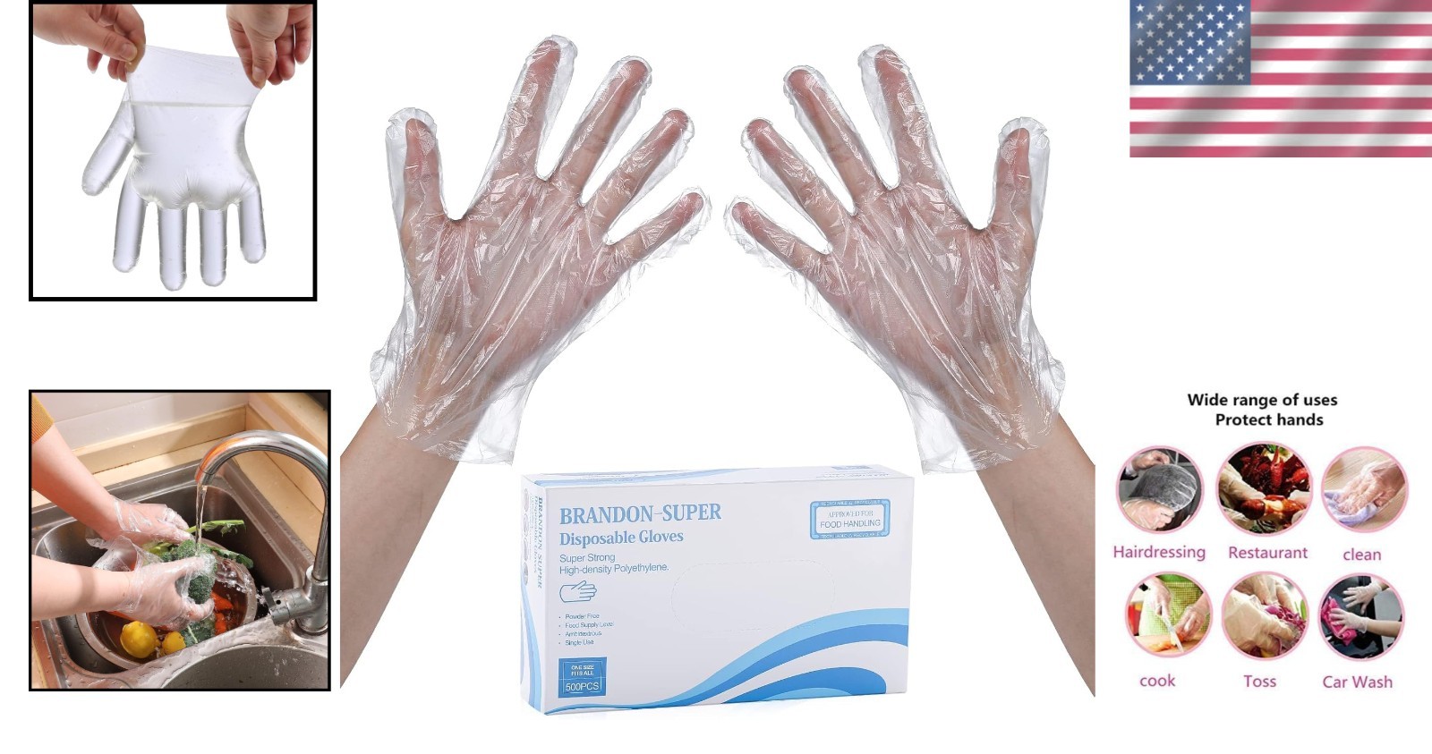 Versatile Disposable Gloves – 500 Count, Perfect for Food Prep & Cleaning