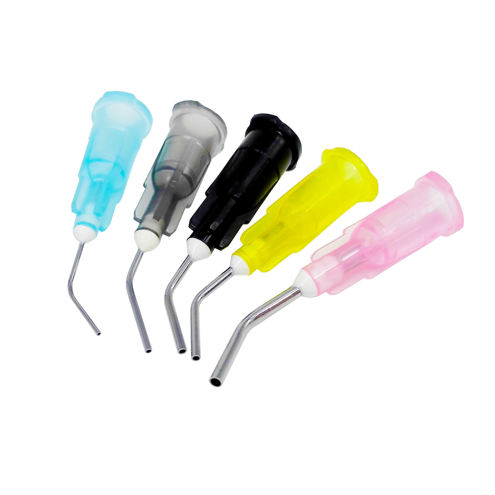 100pcs Irrigation Bent Needle Tips Dental Flow Etch Composite Resin Acid Syringe
