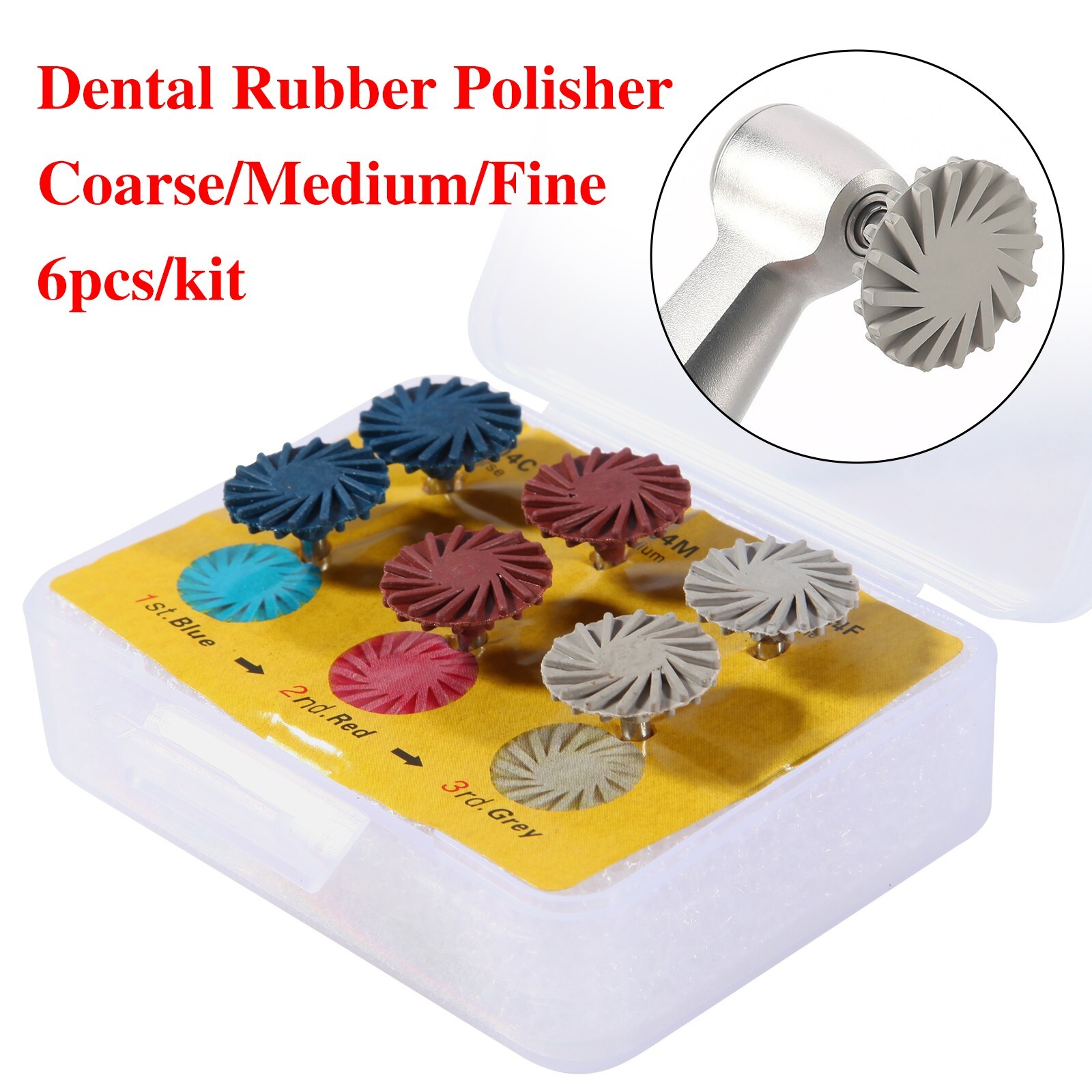 6pcs Dental Polishing Wheel Discs Kit RA 2.35mm Composite Polishing Diamond OR