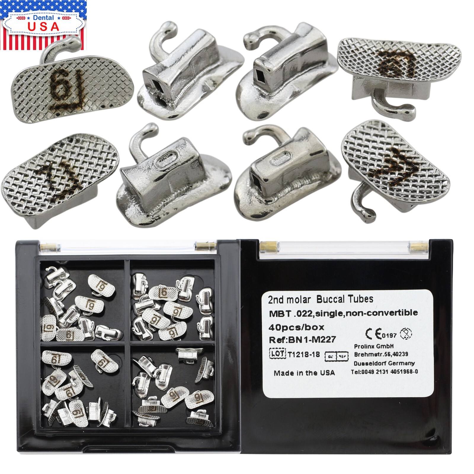40pcs VENUS Dental Orthodontic Buccal Tubes 1st 2nd Molar Tube Roth MBT 022 Mini