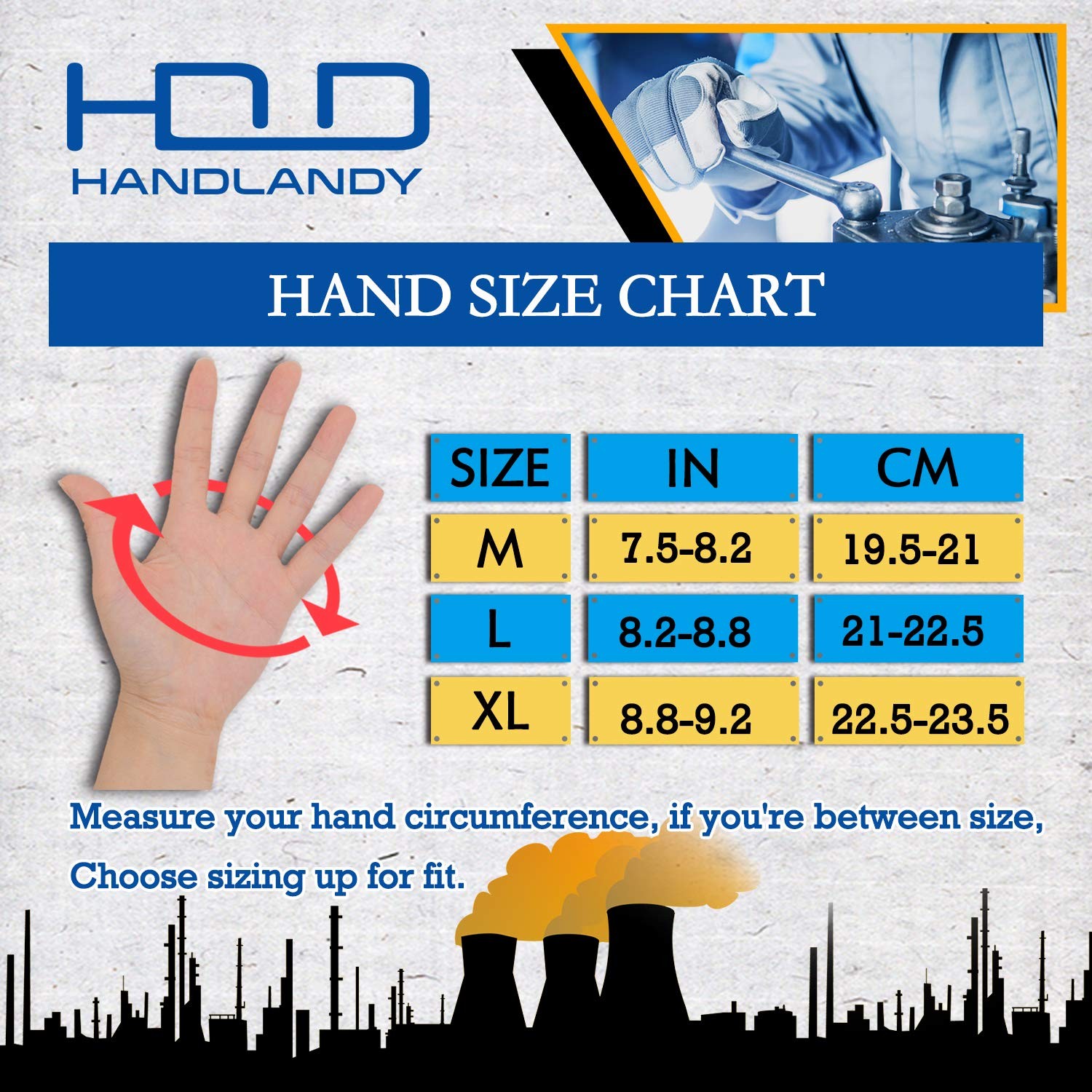 Handlandy Mens Work Gloves Touch Screen Flexible Breathable Utility Gloves