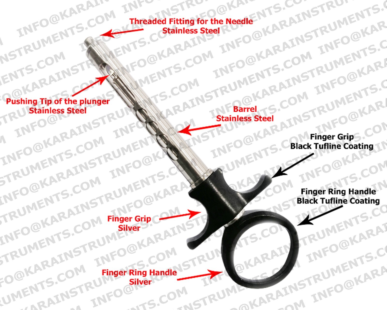 Dental Aspirating Syringe Stainless Steel