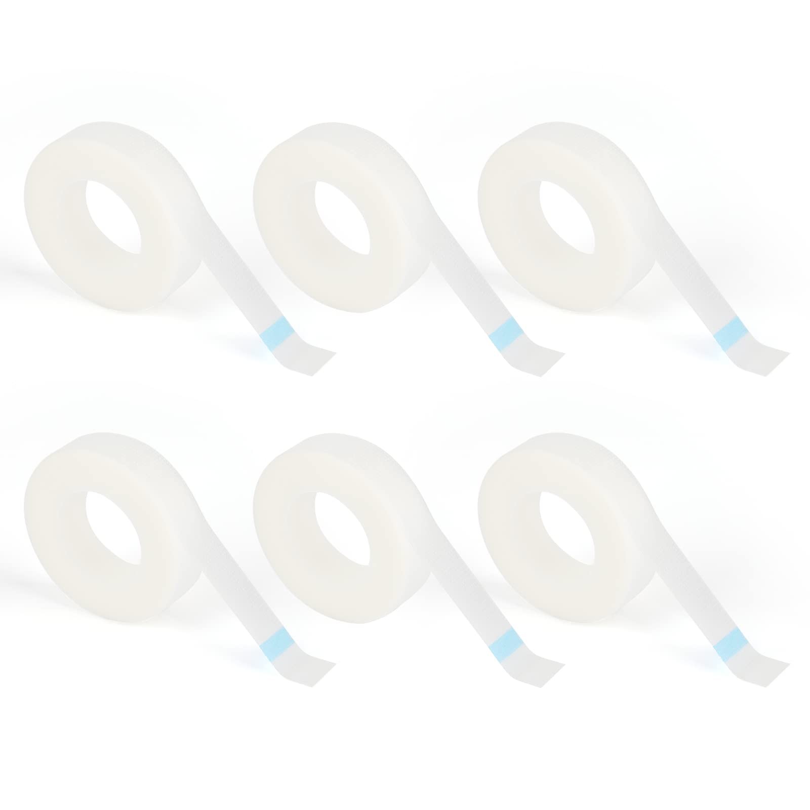 G2PLUS 6 Rolls PE Micropore Medical Tape Roll, 1/2» x 59 Yards, Transparent