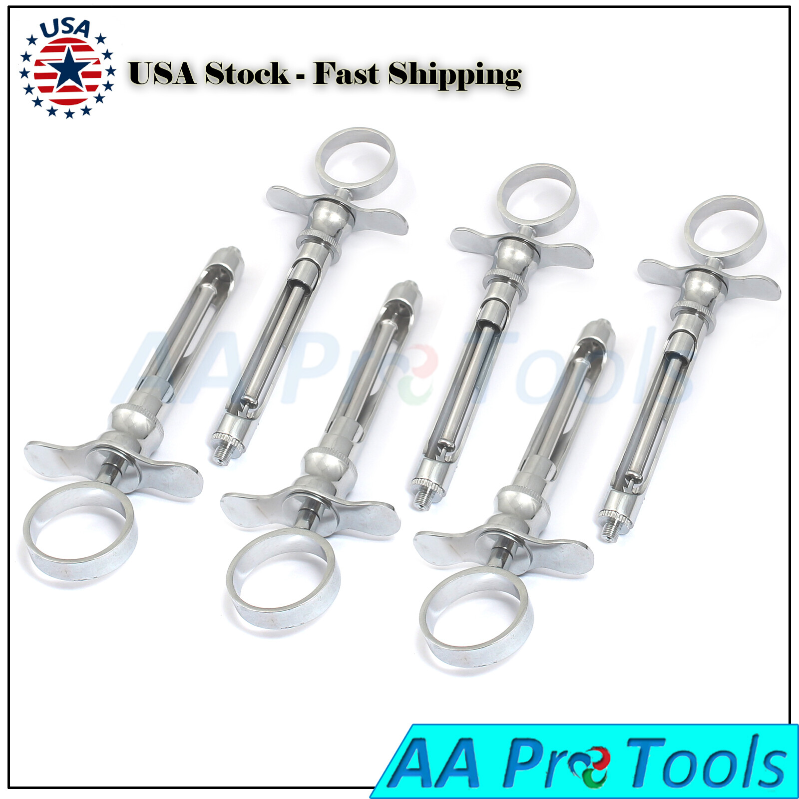 6 PREMIUM GERMAN HEAVY DUTY Dental Aspirating Syringe Dental Instruments 1.8CC