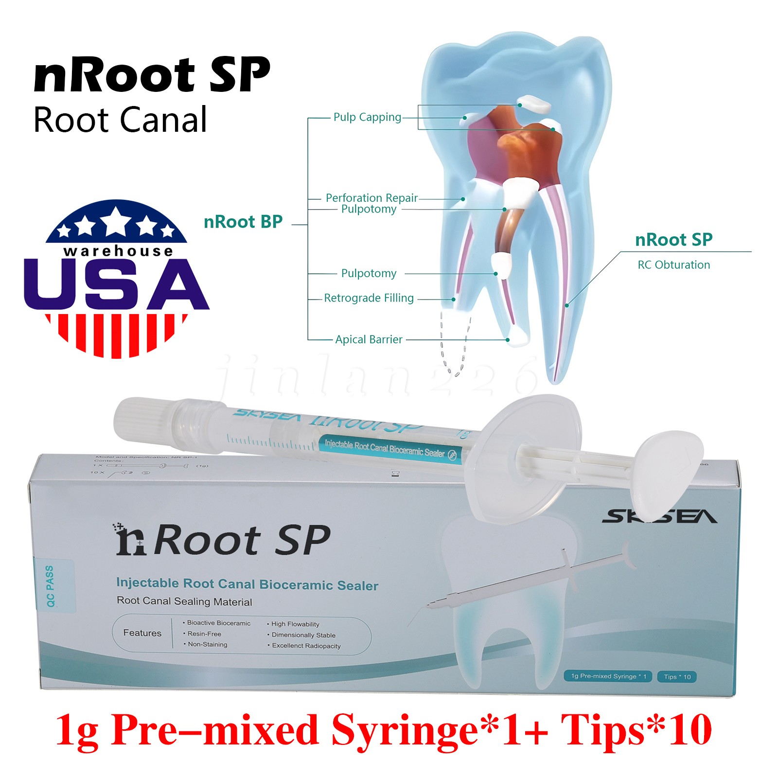 Bioceramic for Root & Pulp Treatment 1g tube II Free Ship