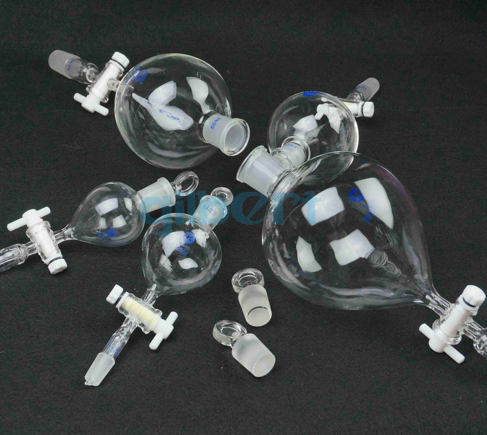 125/250/500/1000ml Joint Ball Shaped Lab Separatory Funnel With PTFE Stopcock