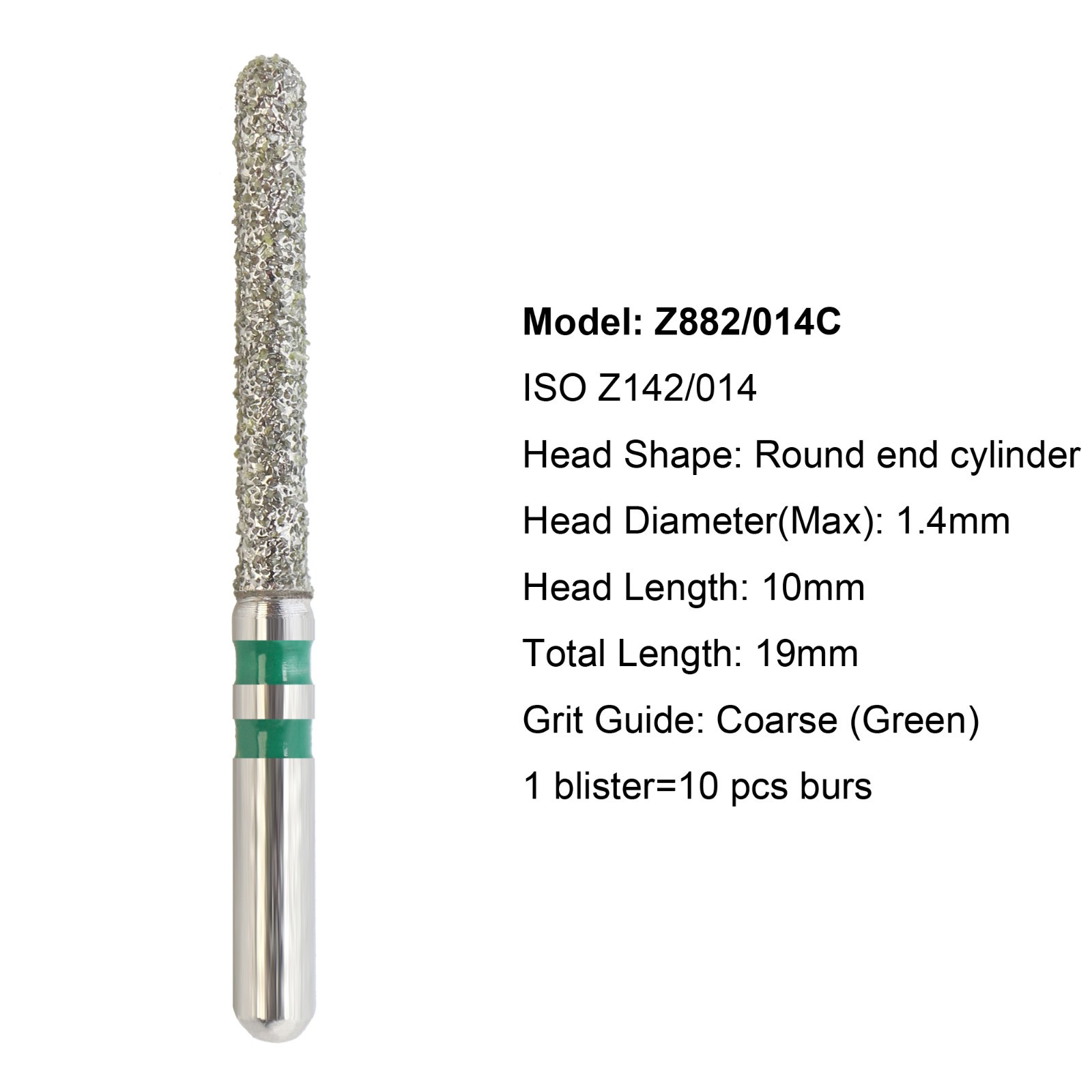 Dental Diamond Burs Zirconia Cutter FG Football Ball Round End Taper Cylinder