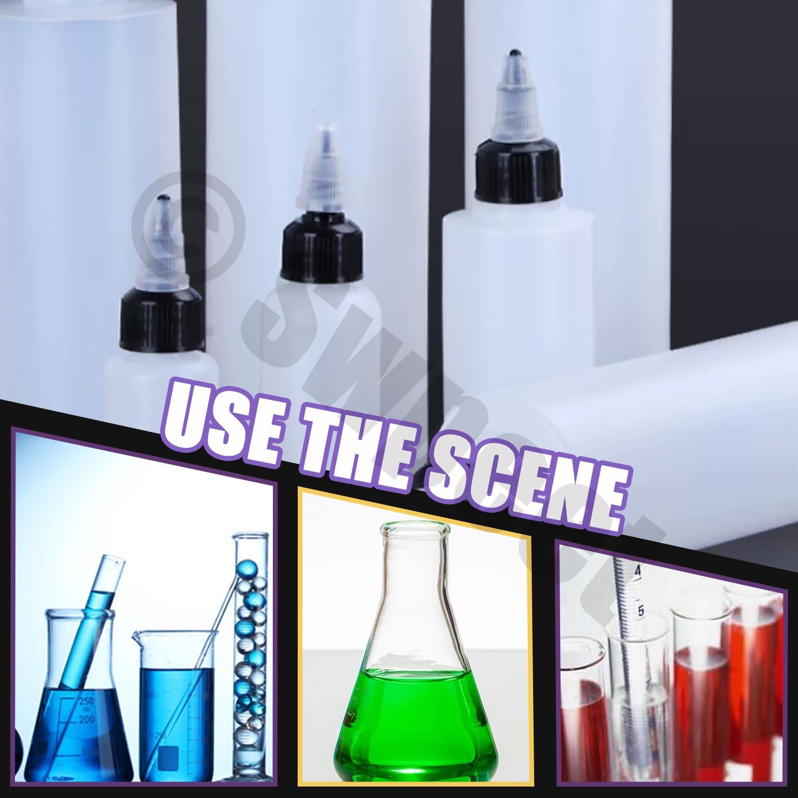 Swpeet 25Pcs Clear Dispensing Bottles with Small Funnels 30ML, Transparent