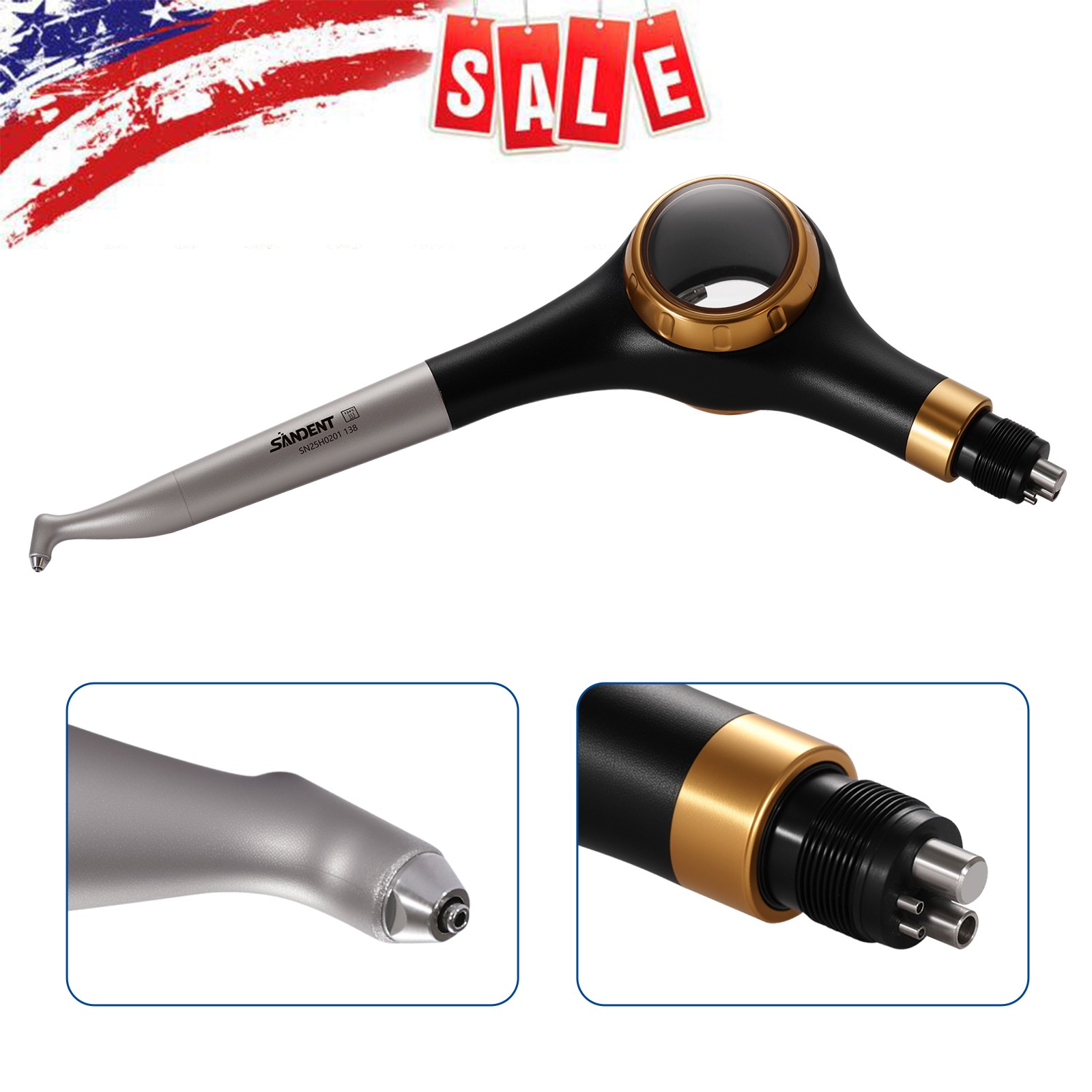 SANDENT Dental Air Flow Prophy Air Polisher Supra Handpiece 4 Holes