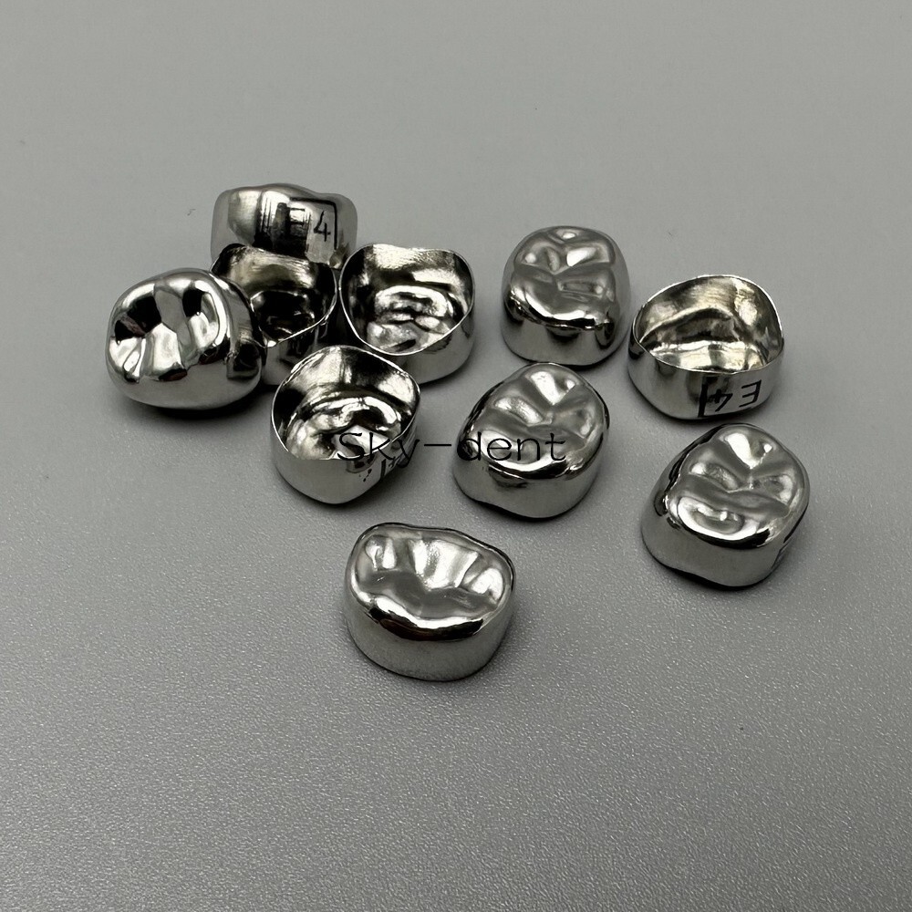 5x/Box Dental Kids Crown Primary Molar Pediatric Crowns stainless steel 48 Sizes