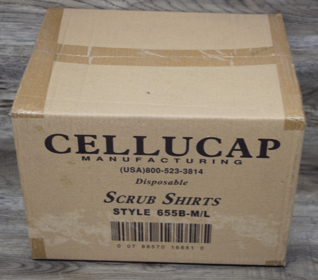 NEW CELLUCAP 30 PACK SCRUB SHIRTS STYLE 655B-M/L