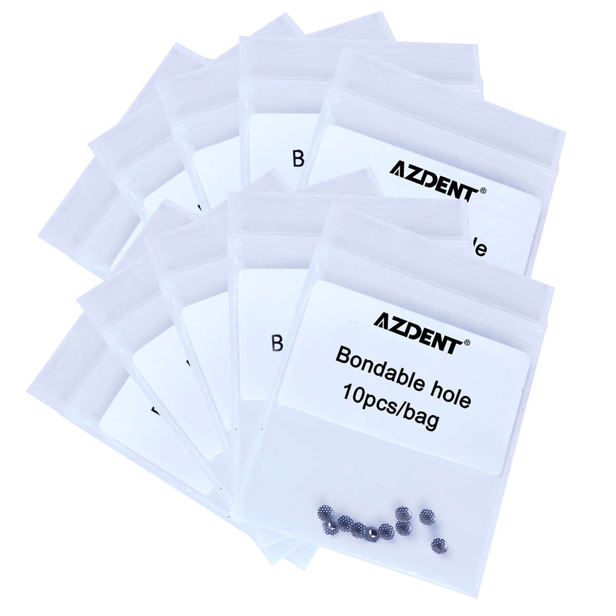 10 Bags Dental Ortho Bondable hole Lingual Button Mesh Base TOMY Type AZDENT