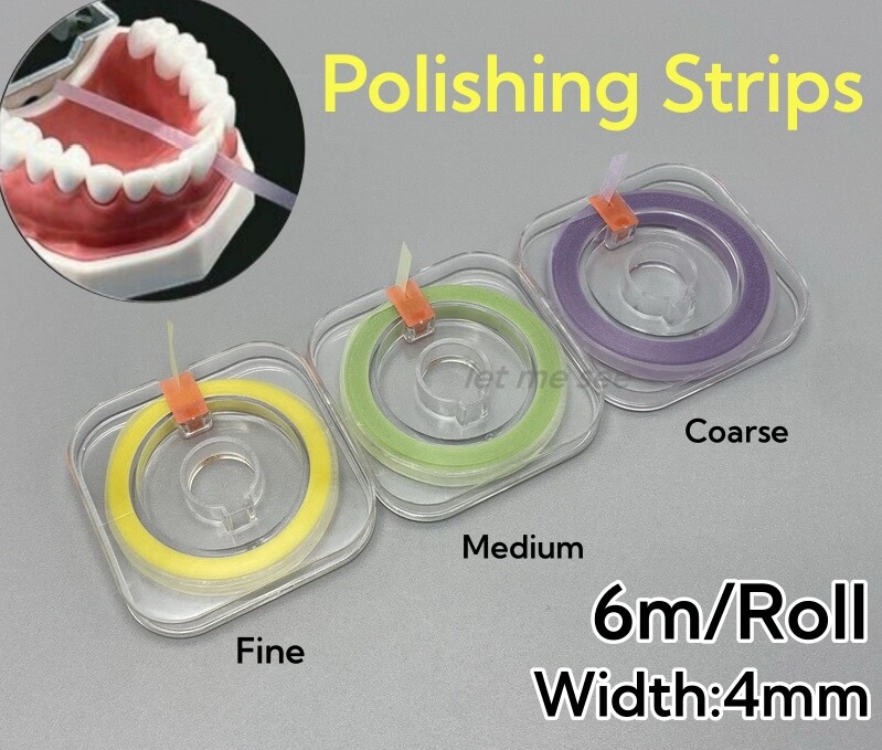 Dental Polishing Strip single side 4mm width Whitening Polish Strips 6m/Roll