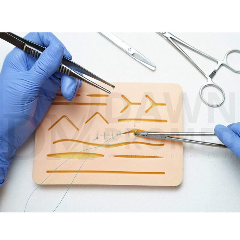 10 Pcs Medical Skin Suture Practice Silicone Pad Wound Simulated Training Kit
