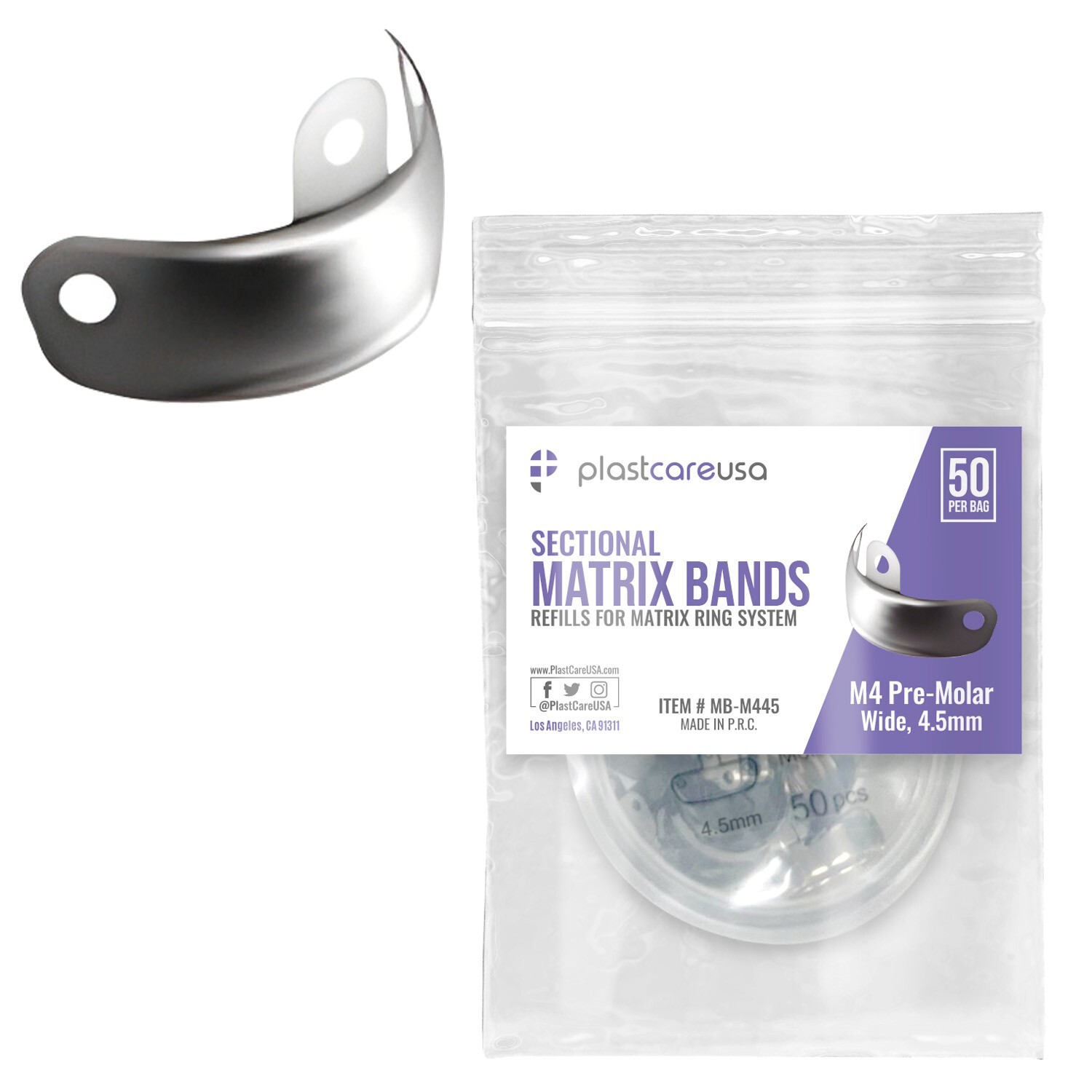 100 Dental Metal Matrices Sectional Matrix Refill – Soft Band 4.5mm M4 Pre Molar
