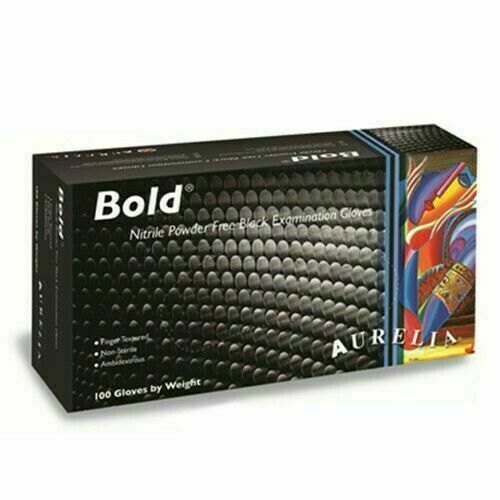 Black Nitrile Gloves Small Powder-Free 5mil Aurelia Bold / Qty 100