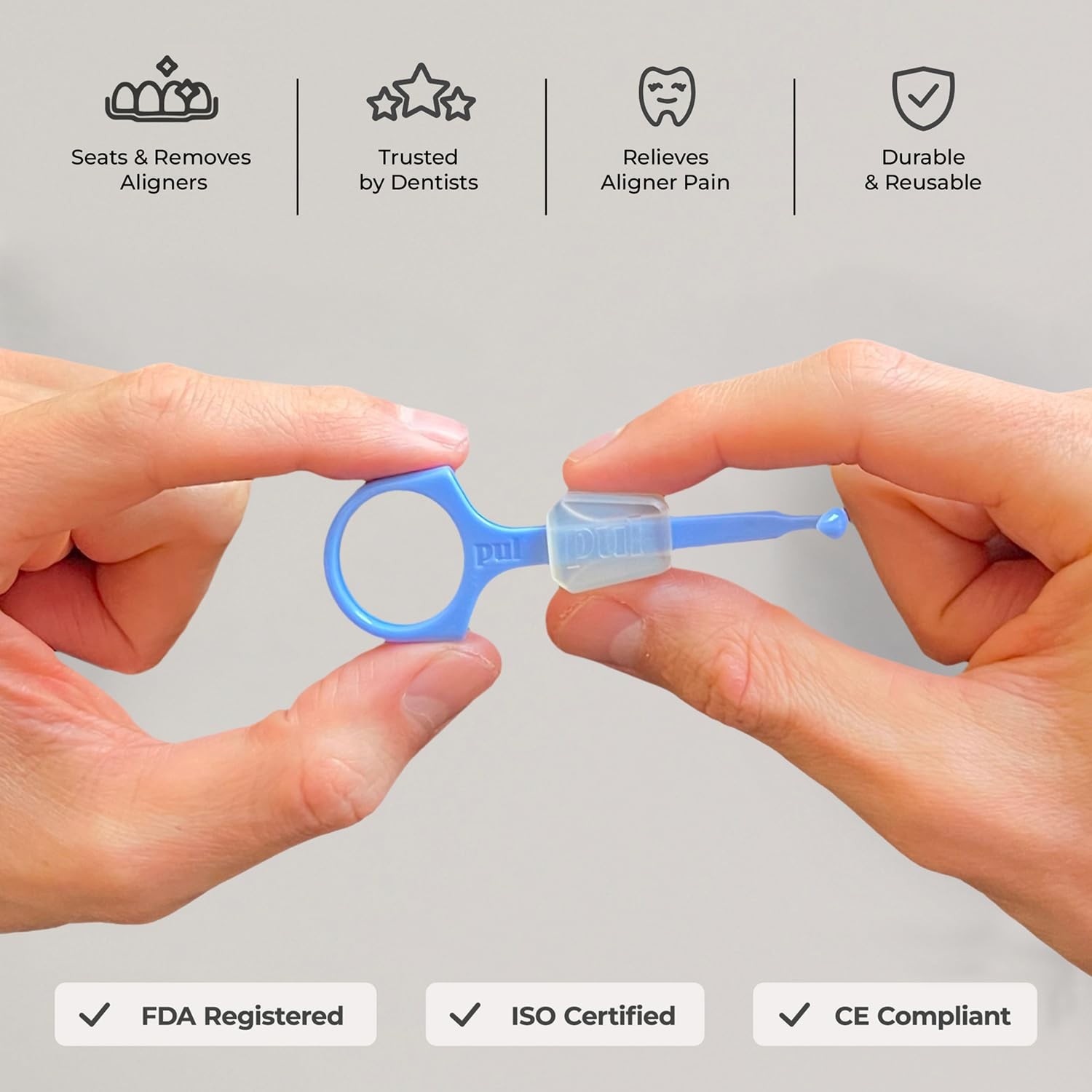 PUL 2-in-1 Aligner Removal Tool and Chewies for Invisalign 2 Pack, Black