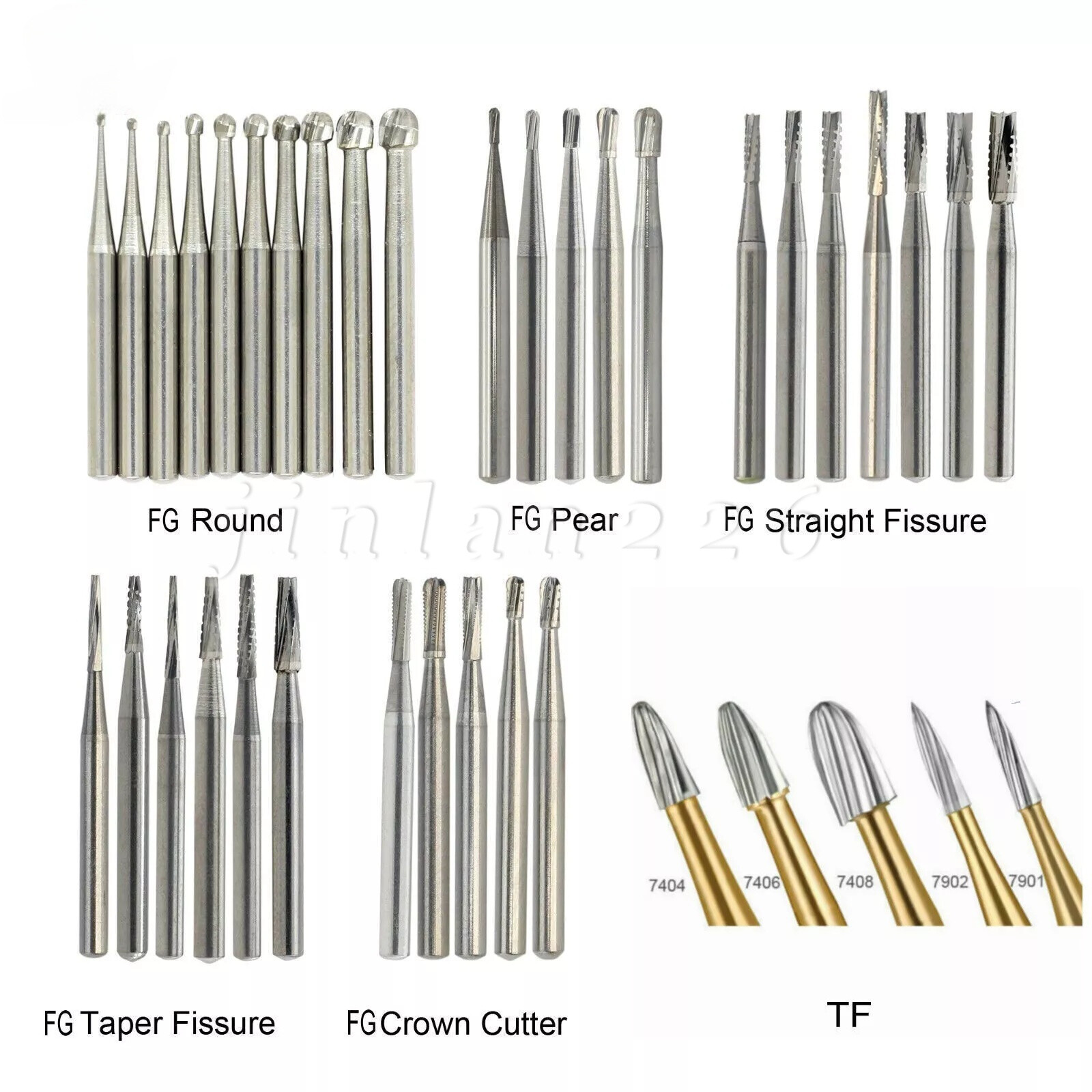 Dental 19mm/Surgical FG Burs 25mm Carbide Bur Friction Grip Round For High Speed