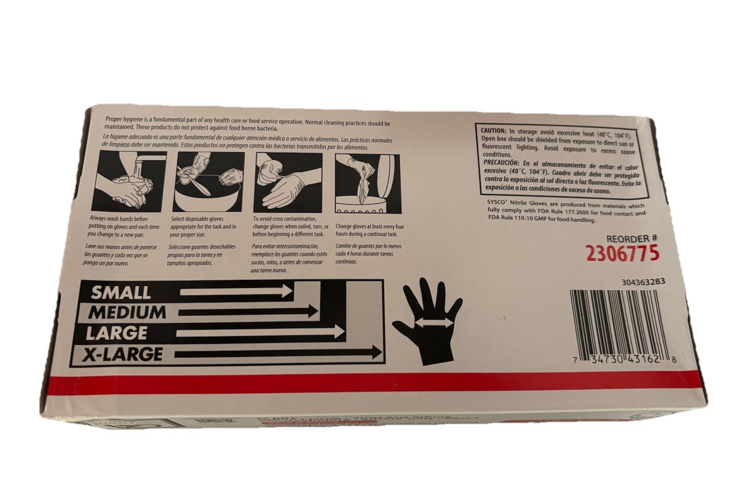 Sysco High Performance Nitrile Gloves Large 2306775 304363283 Lot of 4