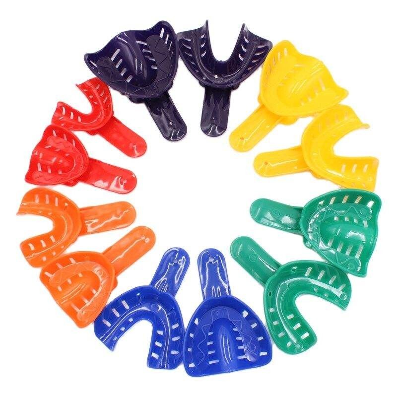 12Pcs/set Disposable Plastic Dental Impression Tray for Adult and Child US STOCK