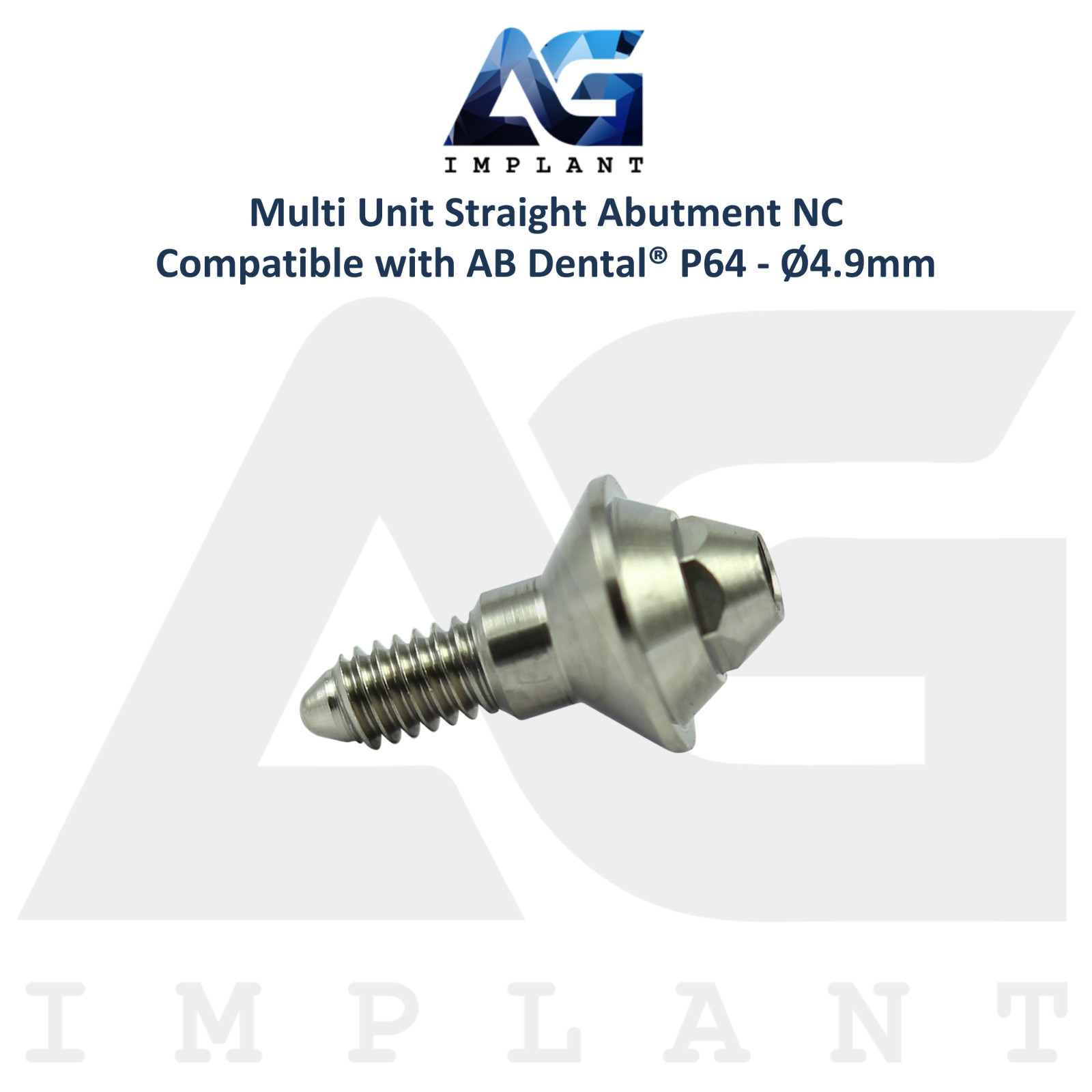 5 Straight Multi Unit Titanium Prosthetic P64 AB Dental® Compatible Ø4.9mm