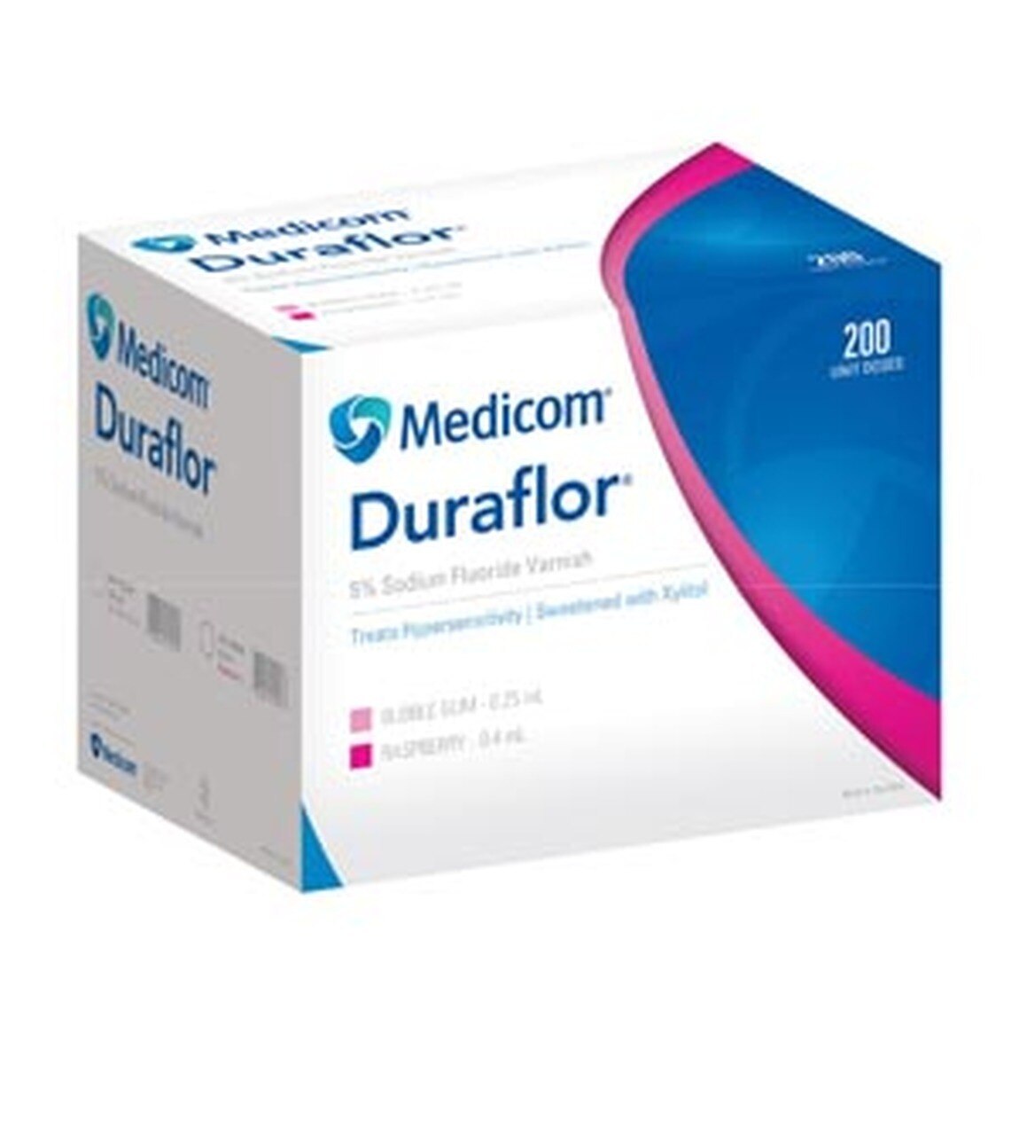 Medicom 1011-BG200 Duraflor Dental Fluoride Varnish 0.25 mL Bubblegum 200/Bx