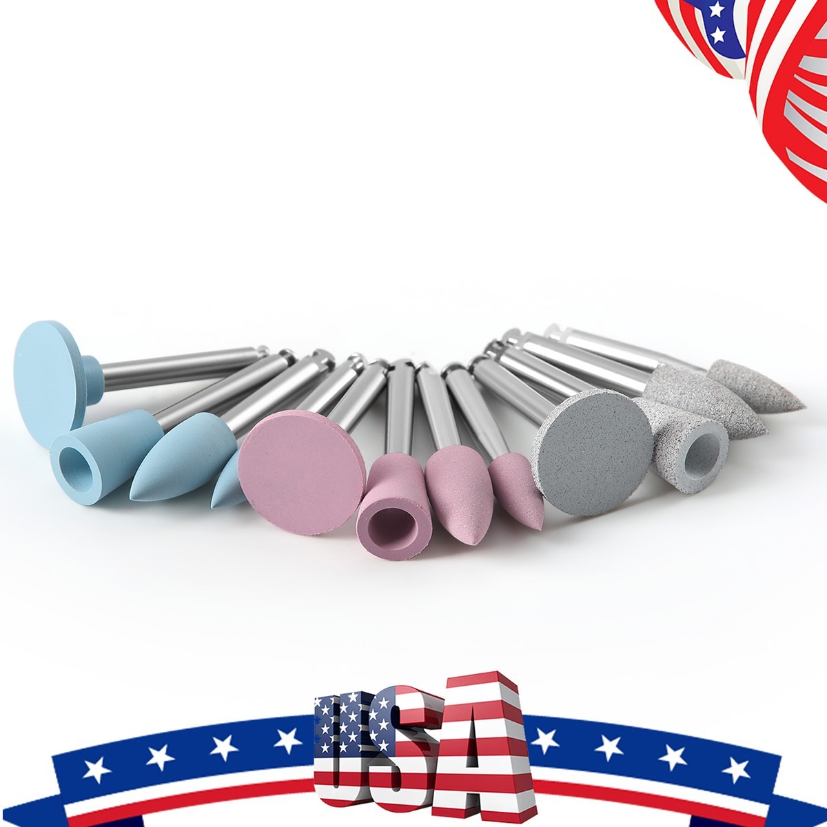 Dental Composite Silicone Polishing kit Coarse Medium Fine RA2.35mm for Handpiec