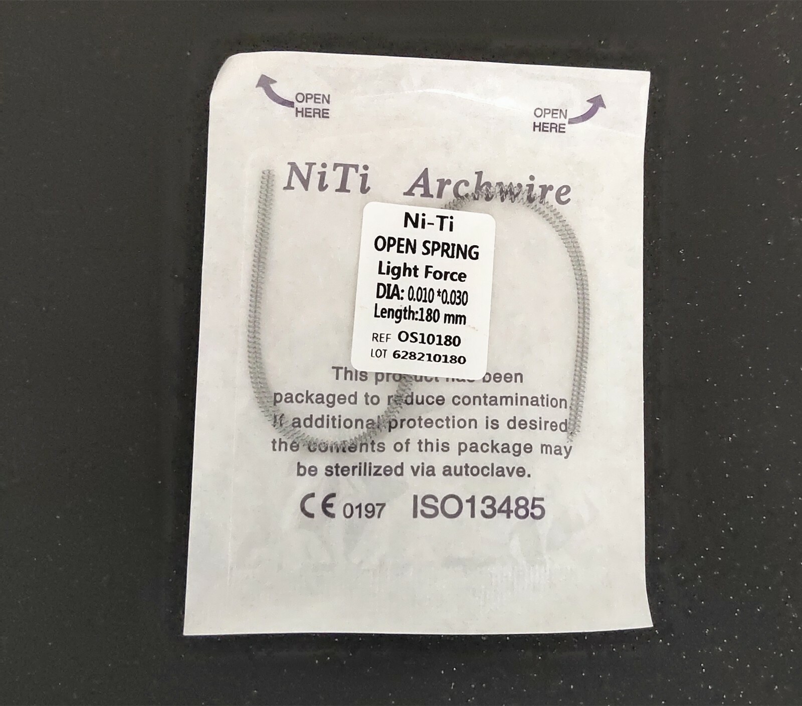 5 Packs 010*180mm Dental Niti Alloy Open Coil Spring Light Force 2pcs/Pack