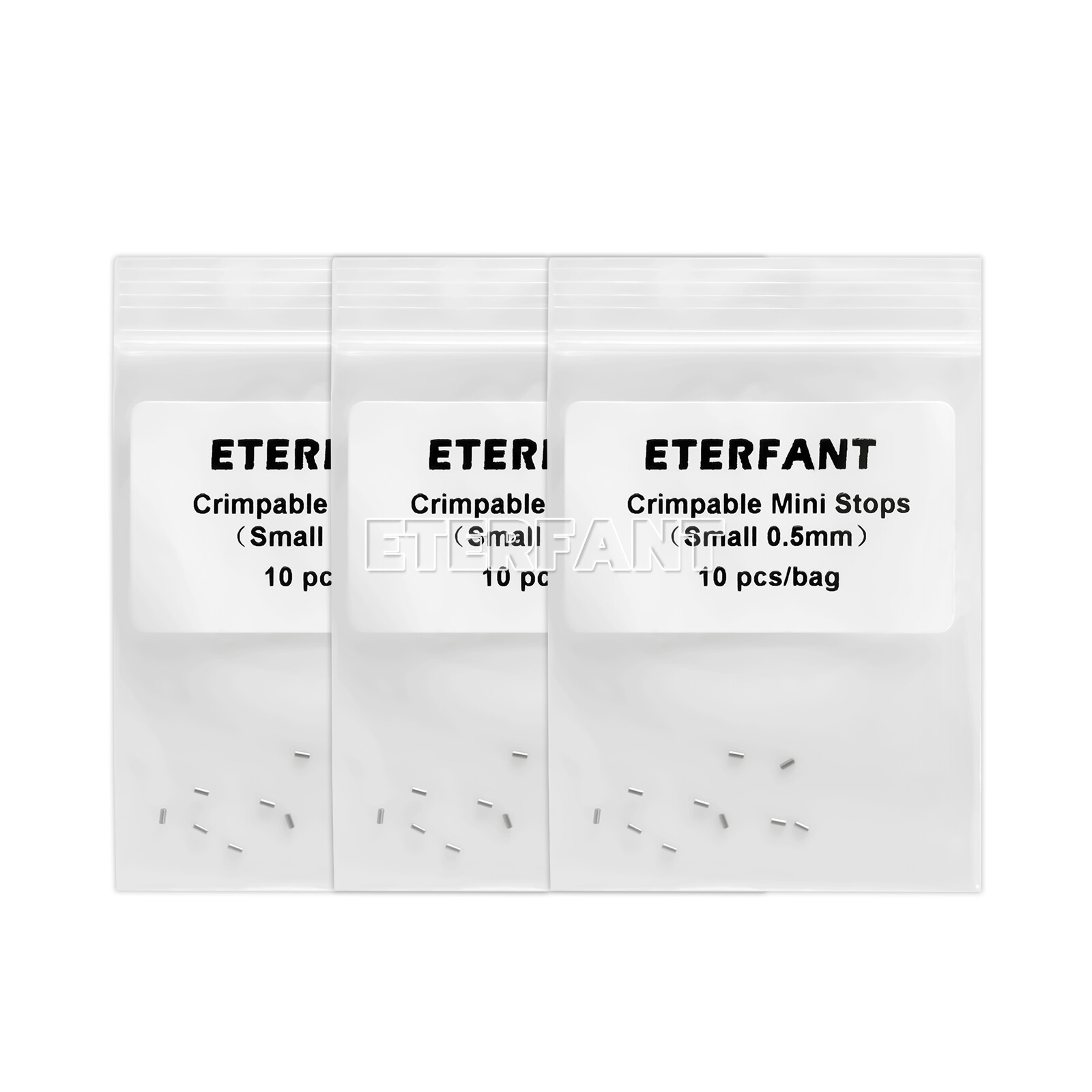 10PCs ETERFANT Dental Crimpable Mini Stops 0.5mm Crimpable Hooks Round Wires