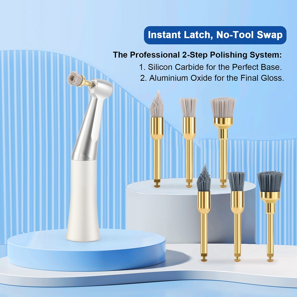 Dental Silicon Carbide Aluminium Oxide Polishing Prophy Brushes Sharp/Flat/Bowl