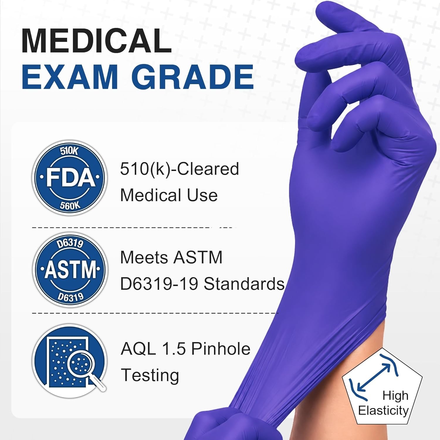 Nitrile Exam Gloves, Dark Blue, Disposable Gloves, Latex-Free, Powder-Free, F…