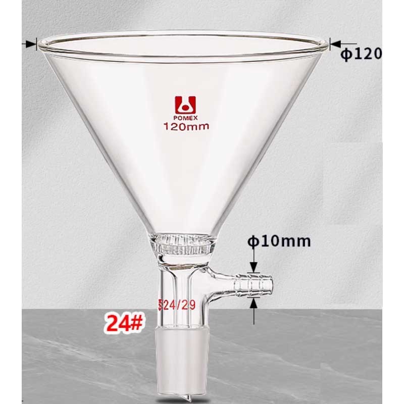 120ml(24/29) Transparent Glass Filter Funnel with Standard Joint Lab Glassware