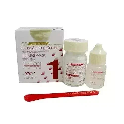 Dental GC Gold Label 1 Glass Iono-mer Luting Cement Big – Powder 35g Liquid 25g