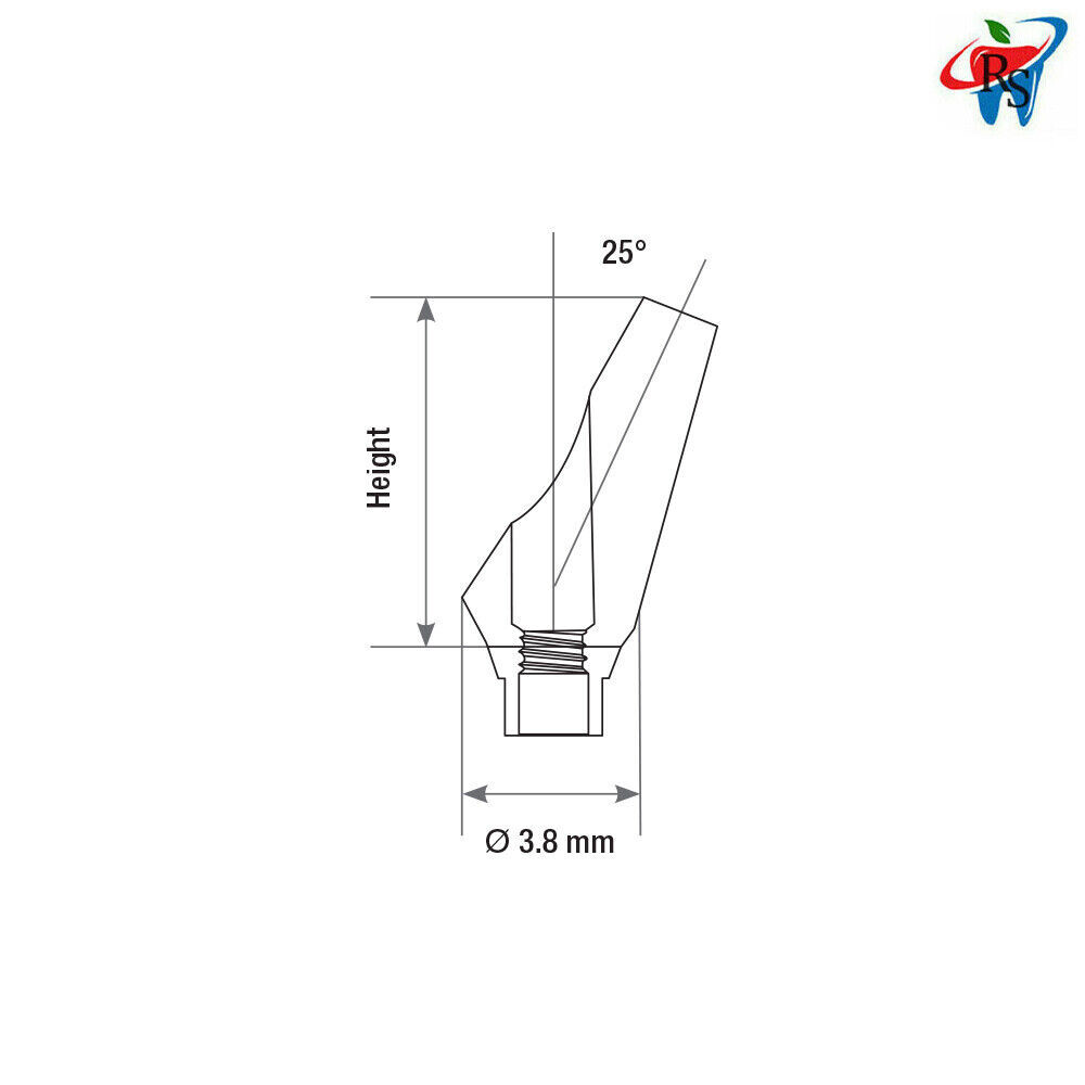 10pcs DSl Dental Adapter Head Angulated 25° Conical Connection NP Ø3.5mm Fixture