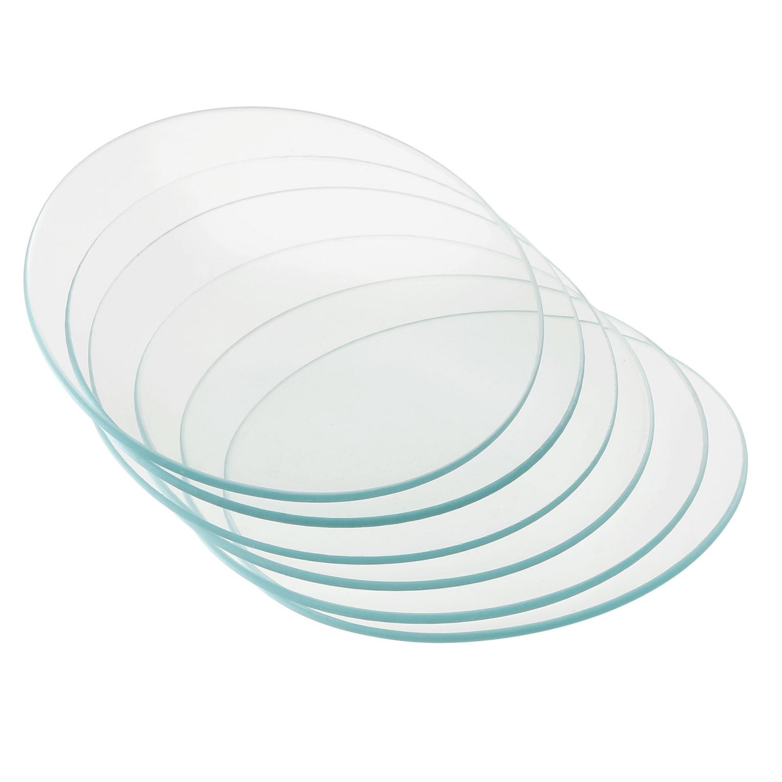 6Pcs 90mm Dia Watch Glass Beaker Cover Smooth Edges Chamfered Arc Transparent