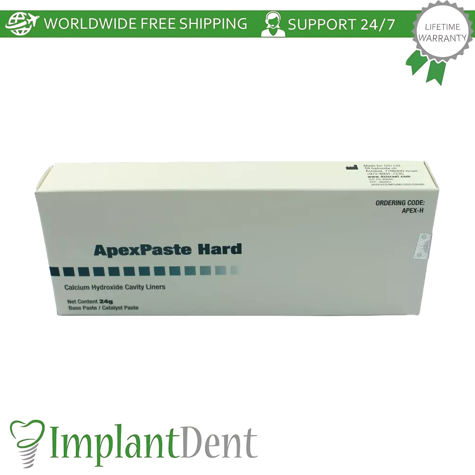 1x Dental ApexPaste Hard Paste 2g Self Cure Base & Catalyst Permanent Solution
