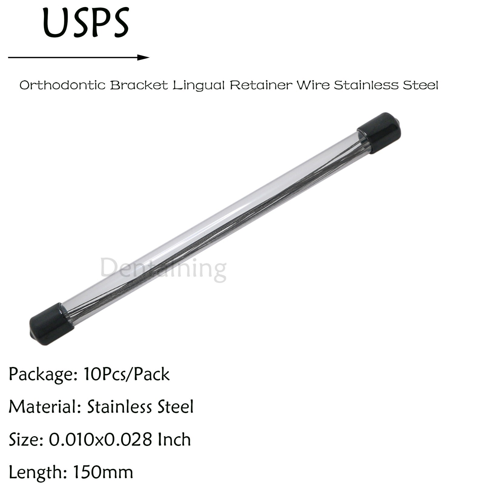 US Dental Ortho Lingual Retainer Wire Flat Strand Stainless Steel 10Pcs/Pack