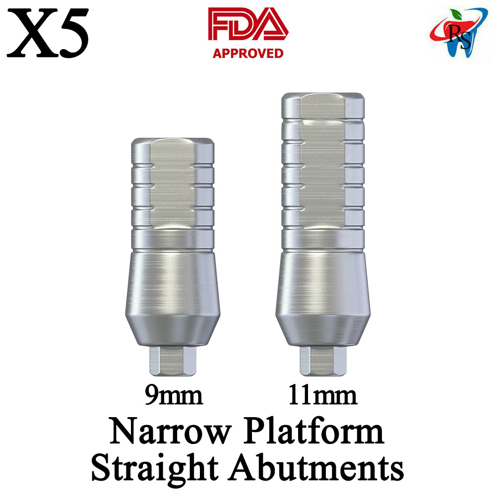 Dental Straight Slim Abutment Narrow Platform Ø3.0mm 5pcs