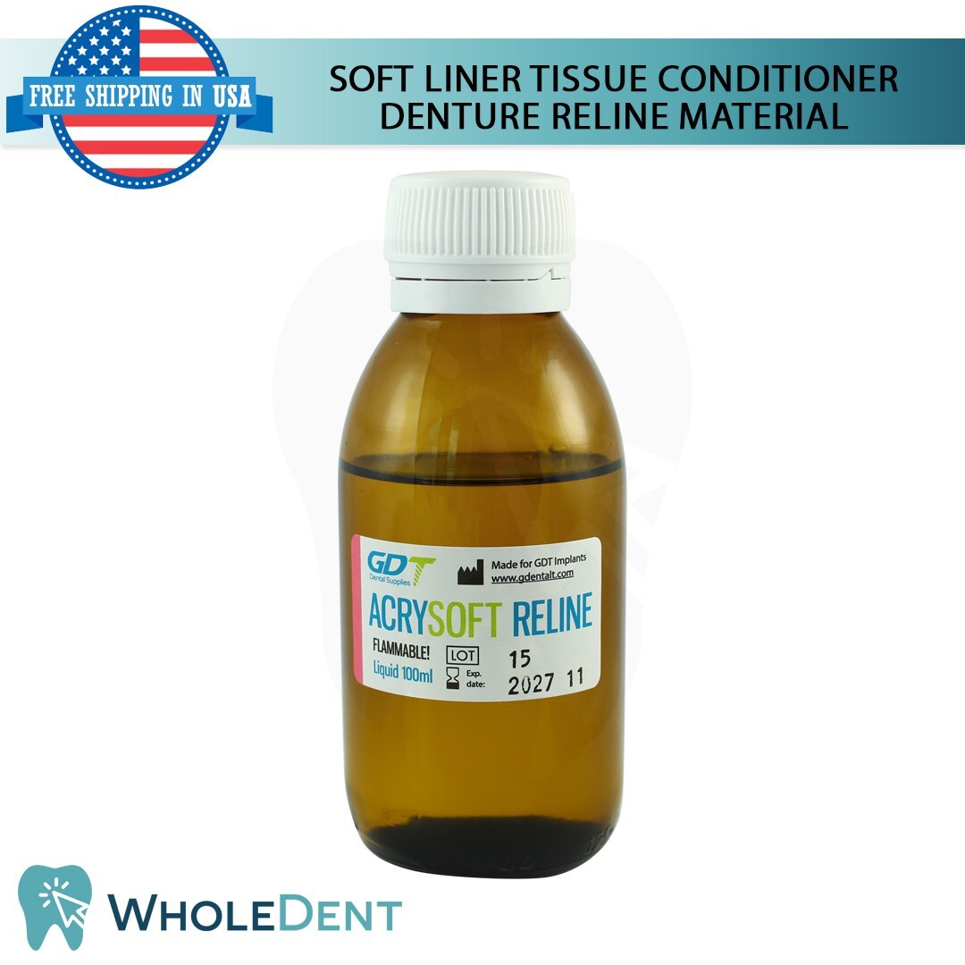 Self Curing Resin For Soft Liner Reline Home Use Kit DIY Denture Temporal Renew