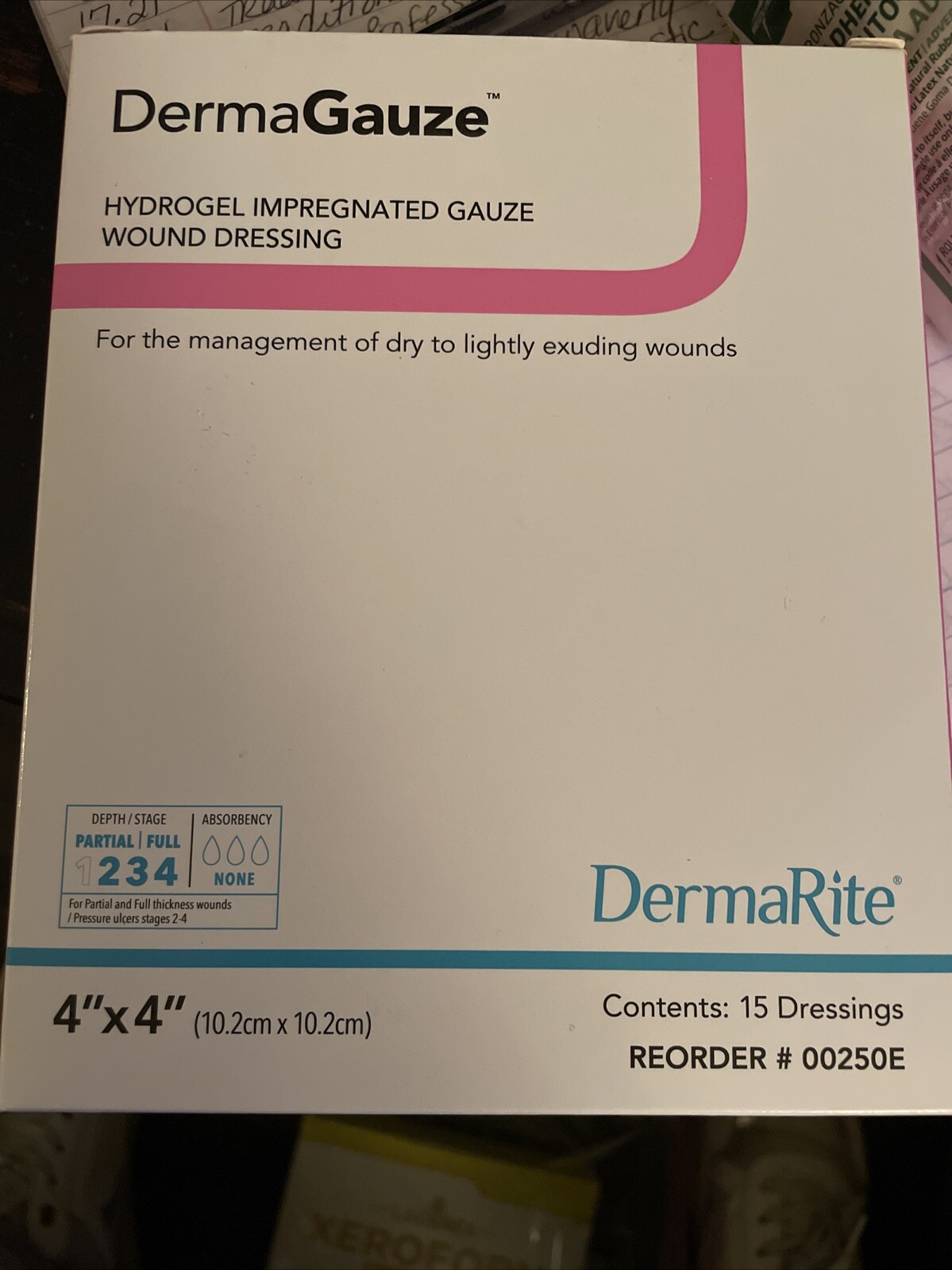DermaGauze Hydrogel Wound Dressing 4 x 4″ Square Impregnated 5 Ct